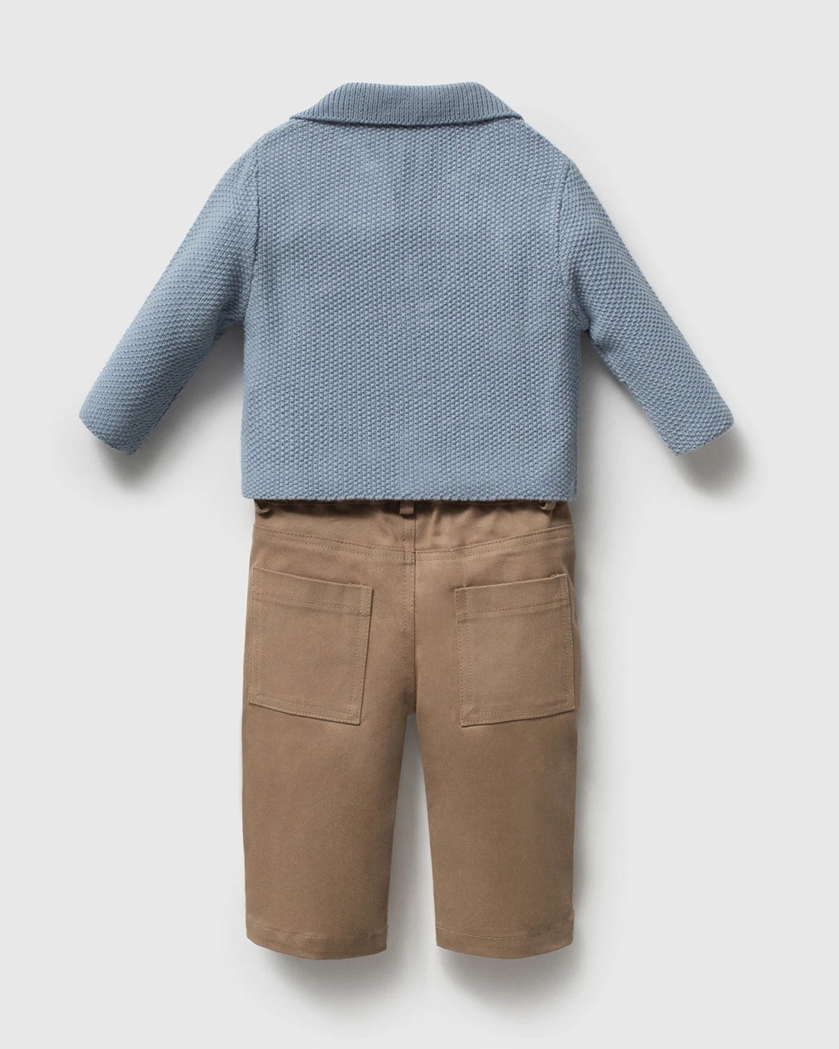 Tan cotton trousers for a baby boy